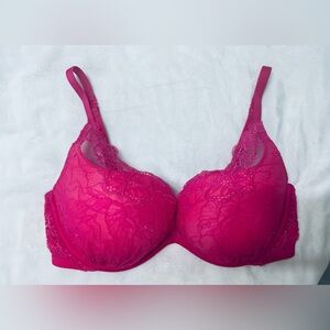 Victoria's Secret Plunge Pink Lace Bra, 36D